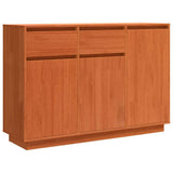 Sideboard Wax Brown 110 x 34 x 75 cm Solid Pine Wood 869889