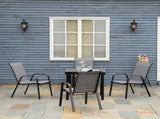 Set of Four Stackable Mesh Seat Chairs - Dark Grey T3398P325348