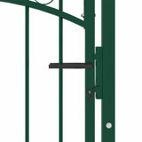 Fence Gate "EMMEN" with Arched Top Steel 100x123,5 cm Green 146366