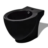 ZNTS Stand Toilet & Bidet Set Black Ceramic 270060
