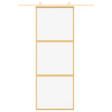 Sliding Door Gold 76x205 cm Clear ESG Glass and Aluminium 155148