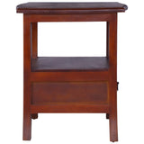 ZNTS Bedside Cabinet Classical Brown Solid Mahogany Wood 288862