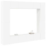 8 Piece TV Cabinet Set White Engineered Wood 3078650