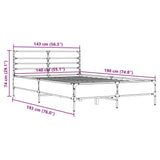 Bed Frame without Mattress Brown Oak 140x190 cm 3280081