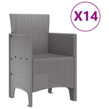 Garden Dining Set with Cushions 15 pcs Light Grey PP 3378807