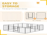16 Panels Heavy Duty Puppy Playpen, for Small and Medium Dogs, Indoor and Outdoor Use - Grey T3398P376297