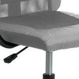 Office Chair Grey Mesh Fabric and Faux Leather 353020