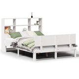 ZNTS Bookcase Bed without Mattress White 140x200cm Solid Wood Pine 3322667