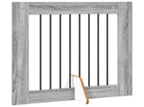 Dog Gate with Stands 4 pcs Grey Sonoma 80 x 80 cm 892082