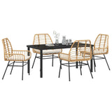 Garden Dining Set 5 pcs Brown Poly Rattan 3380865