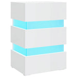 ZNTS LED Bedside Cabinet High Gloss White 45x35x67 cm Engineered Wood 326846