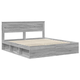 Bed Frame Grey Sonoma 200 x 200 cm Solid Pine Wood 3409724