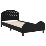 Children's Bed Frame with Headboard Black 90 x 200 cm Velvet 42011129