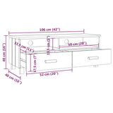 TV Cabinet HAMAR Dark Grey 106x40x40 cm Solid Wood Pine 340470