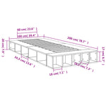 Bed Frame without Mattress Concrete Grey 100x200 cm 3280513