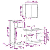 3 Piece Bathroom Furniture Set Black Engineered Wood 3300970