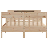 ZNTS Bookcase Bed without Mattress 140x190cm Solid Wood Pine 3323188