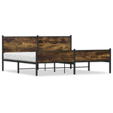 Metal Bed Frame without Mattress Smoked Oak 193x203 cm 3301389