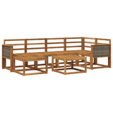 Outdoor Sofa Set 7 pcs Natural Solid Acacia Wood 3385365