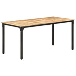 ZNTS Dining Table 160x80x76 cm Rough Mango Wood 321974