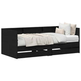 Daybed with Headboard Black Oak 100 x 200 cm Engineered Wood 3333986