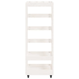 Log Holder with Wheels White 40x49x110 cm Solid Wood Pine 832328