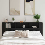 Headboard Cabinet with Shelf Black Oak 200 x 18.5 x 102.5 cm 862760