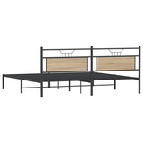 Bed Frame without Mattress Sonoma Oak 200x200 cm Engineered Wood 4106799