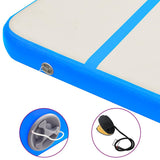 Inflatable Gymnastics Mat with Pump 800x100x20 cm PVC Blue 92692