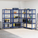 5-Layer Storage Shelves 4 pcs Blue Steel&Engineered Wood 3307593