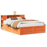 Bed Frame without Mattress Wax Brown 160x200 cm Solid Wood Pine 3323412