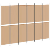 6-Panel Room Divider Beige 300 x 220 cm Fabric 42039226