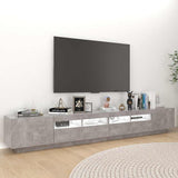 TV Cabinet with LED Lights Concrete Grey 260x35x40 cm 3081919