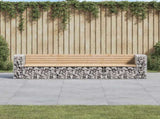 Garden Bench Brown and Silver Solid pine wood, Galvanised steel 3196251