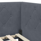 Corner Bed Frame with Headboard Dark Grey 100 x 200 cm Velvet 42016544