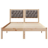 Bed Frame with Headboard Taupe 120 x 200 cm Solid Pine Wood 878192