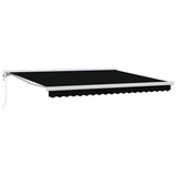 Retractable Awning Black 400 x 300 cm Fabric and Metal 3330603