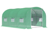 Walk-in Polytunnel Greenhouse, Outdoor Garden Tunnel Greenhouse Tent with Zipped Roll-Up Door and 6 T3398P314183
