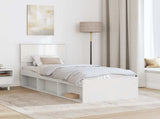 Bed Frame with Headboard White 75 x 190 cm Solid Pine Wood 3410663