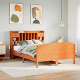 Bookcase Bed without Mattress Wax Brown 140x190cm Solid Wood Pine 3323151
