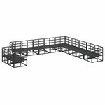Garden Sofa Set with Cushion Black Aluminium 3378886