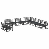 Garden Sofa Set with Cushion Black Aluminium 3378886