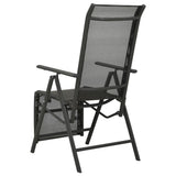 Reclining Garden Chairs 2pcs Textilene and Aluminium Black 312195
