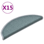 Stair Mats 15 pcs 56x17x3 cm Sea Blue Half Round 322362