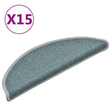 Stair Mats 15 pcs 56x17x3 cm Sea Blue Half Round 322362