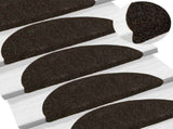 Stair Mats Self-adhesive 30 pcs 56x17x3 cm Dark Brown Half Round 3365685