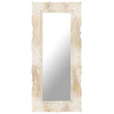 Mirror White 110x50 cm Solid Mango Wood 321634