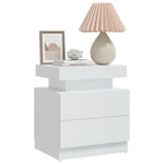 ZNTS Bedside Cabinet High Gloss White 45x35x52 cm Engineered Wood 326855