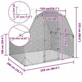 Chicken Run with Roof 2.5x2x2.25 m Galvanised Steel 4104030