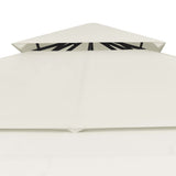 Gazebo with Double Extended Roofs 3x3x2.75 m Cream 180 g/m 48003